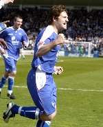 Tommy Black celebrates his opening goal for the Gills. Picture: GRANT FALVEY