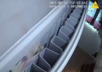 Cash stashed in a radiator was found by police dog Roxy. Picture: Kent Police