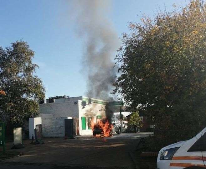 Crews were called to a fire at a petrol station in Bearsted, Maidstone. Picture: Jeff Curry (20295613)