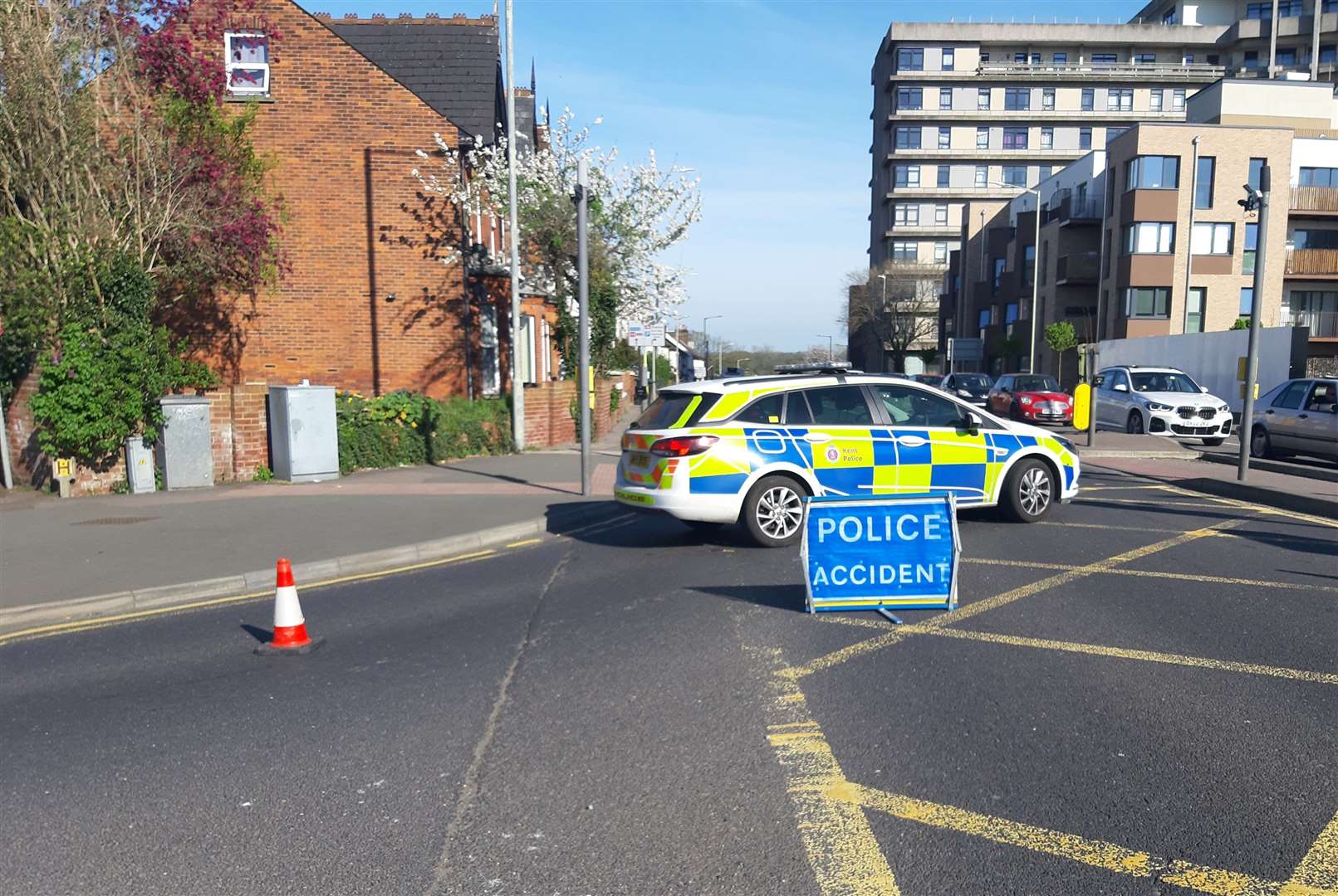 Police are at the scene near Ashford town centre. Photo: @KentPoliceAsh