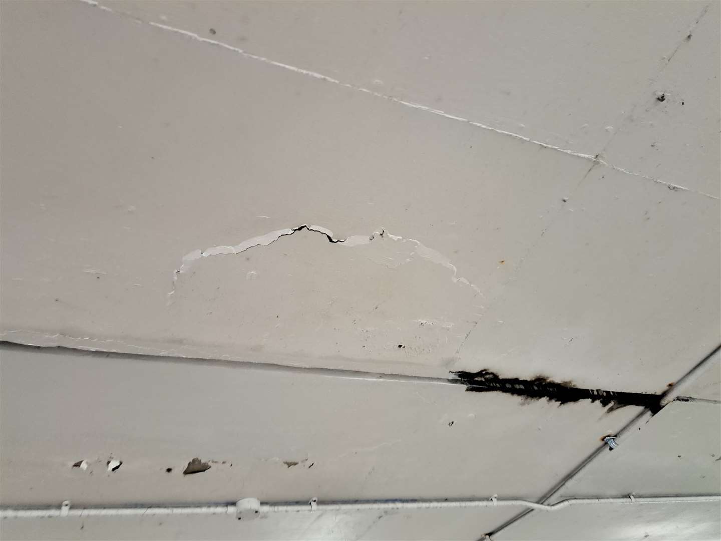 A hole which was left in the celling of the second storey has been patched up