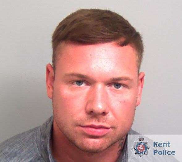 Jordan Godfrey, 28, stole a woman's phone after she recorded the getaway car. Picture: Kent Police