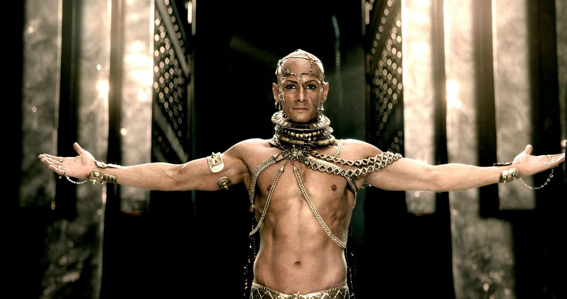 Rodrigo Santoro as Xerxes in 300: Rise Of An Empire. Picture: PA Photo/Warner Bros Pictures