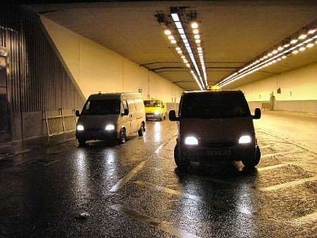 Stock picture of maintenance work underway at Medway Tunnel.