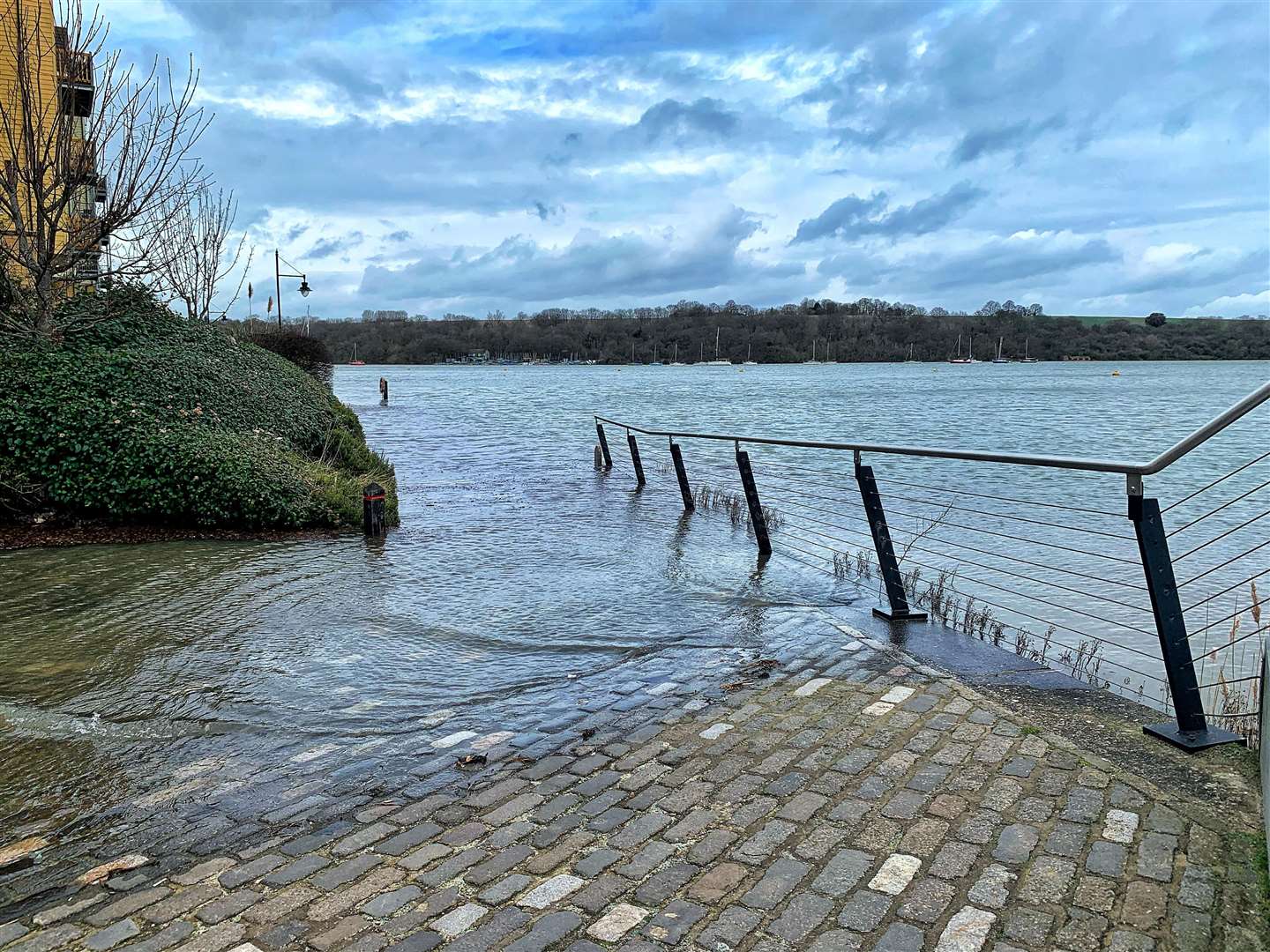 Flooding at St Mary's Island, Chatham. Picture: Serena Tadd