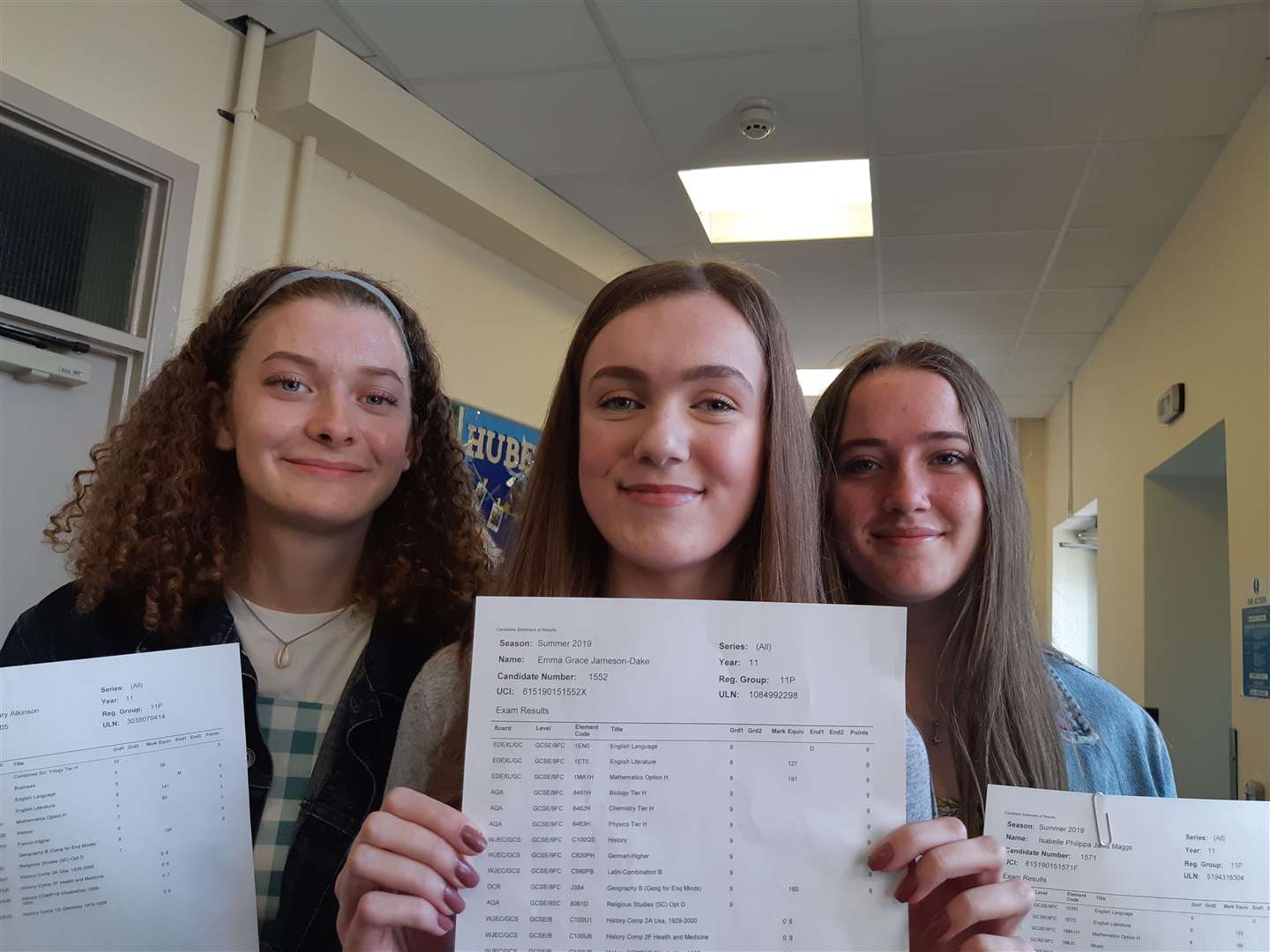Dover grammar girls, from left Izzy Atkins. Emma Jameson-Dake and Isabelle Maggs. Picture: Sam Lennon