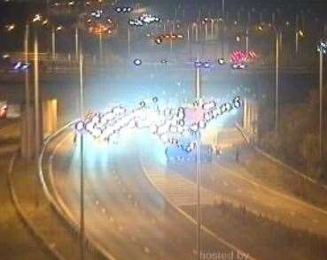 Traffic is being held on the M2 due to reports of a crash. Photo: National Highways. (53652036)