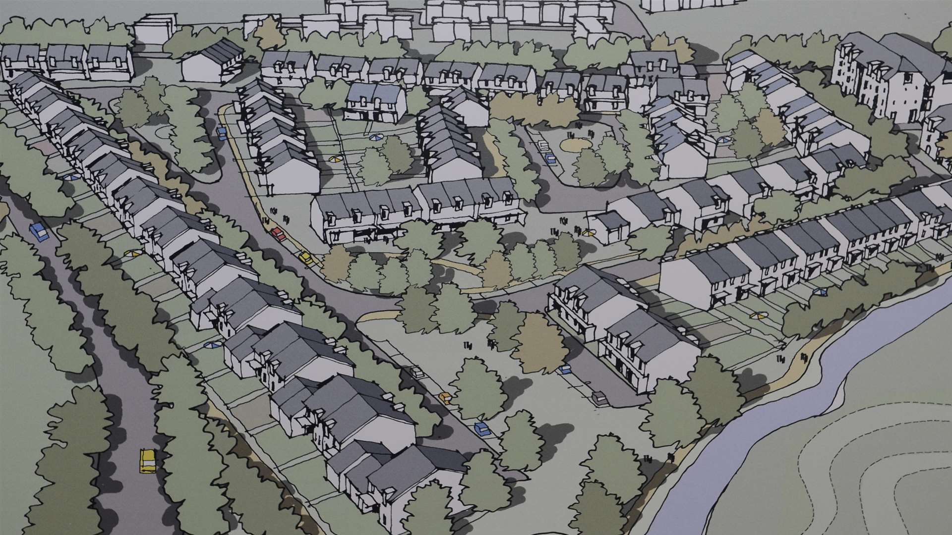 Artist's impression of the new housing development in Power Station Road.