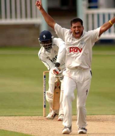 Yasir Arafat celebrates the dismissal of Kent's Robbie Jospeh while playing for Sussex last season. Picture: BARRY GOODWIN