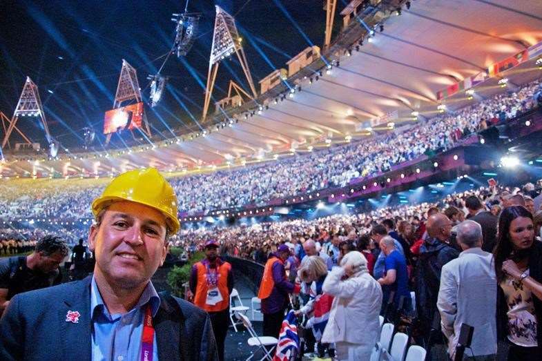 Lucas executive chairman and managing director Danny Lucas at the Olympic opening ceremony in 2012 after his firm fit out the Olympic Park