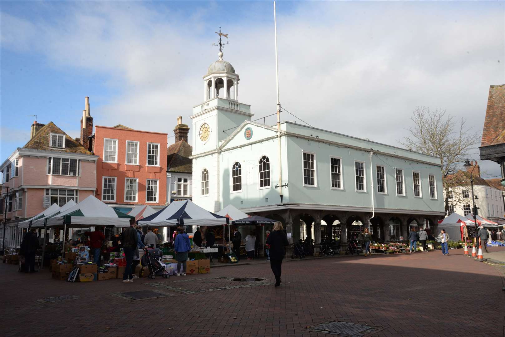 The old Saddlers site, in the town's main square, can be seen in the background