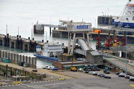 The Jolene arrives at the port of Dover during a trial for live animal exports.