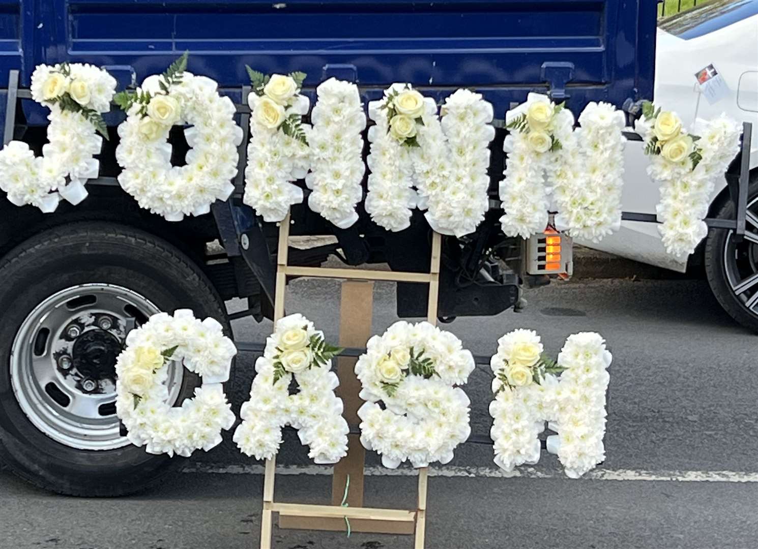Flowers displaying Johnny Cash's name were on display to mark the sad occasion. Picture: Barry Goodwin
