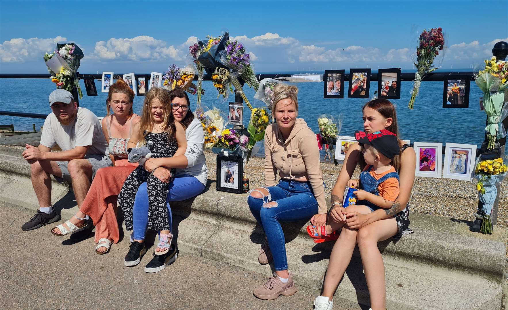 Some of Toby Barrowcliff’s friends and loved ones at his memorial in Herne Bay