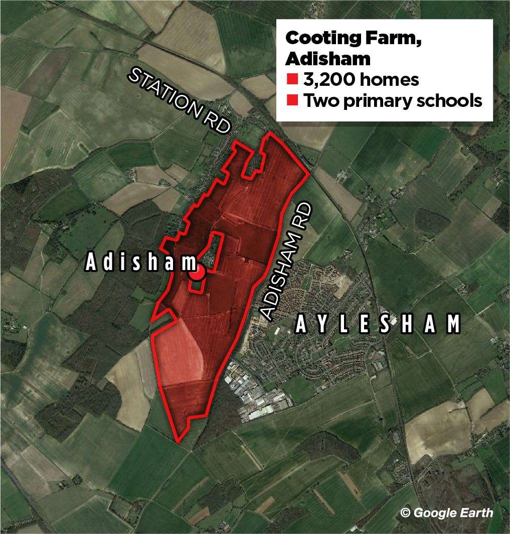 The new garden city-style development planned for Adisham and Aylesham (59943967)