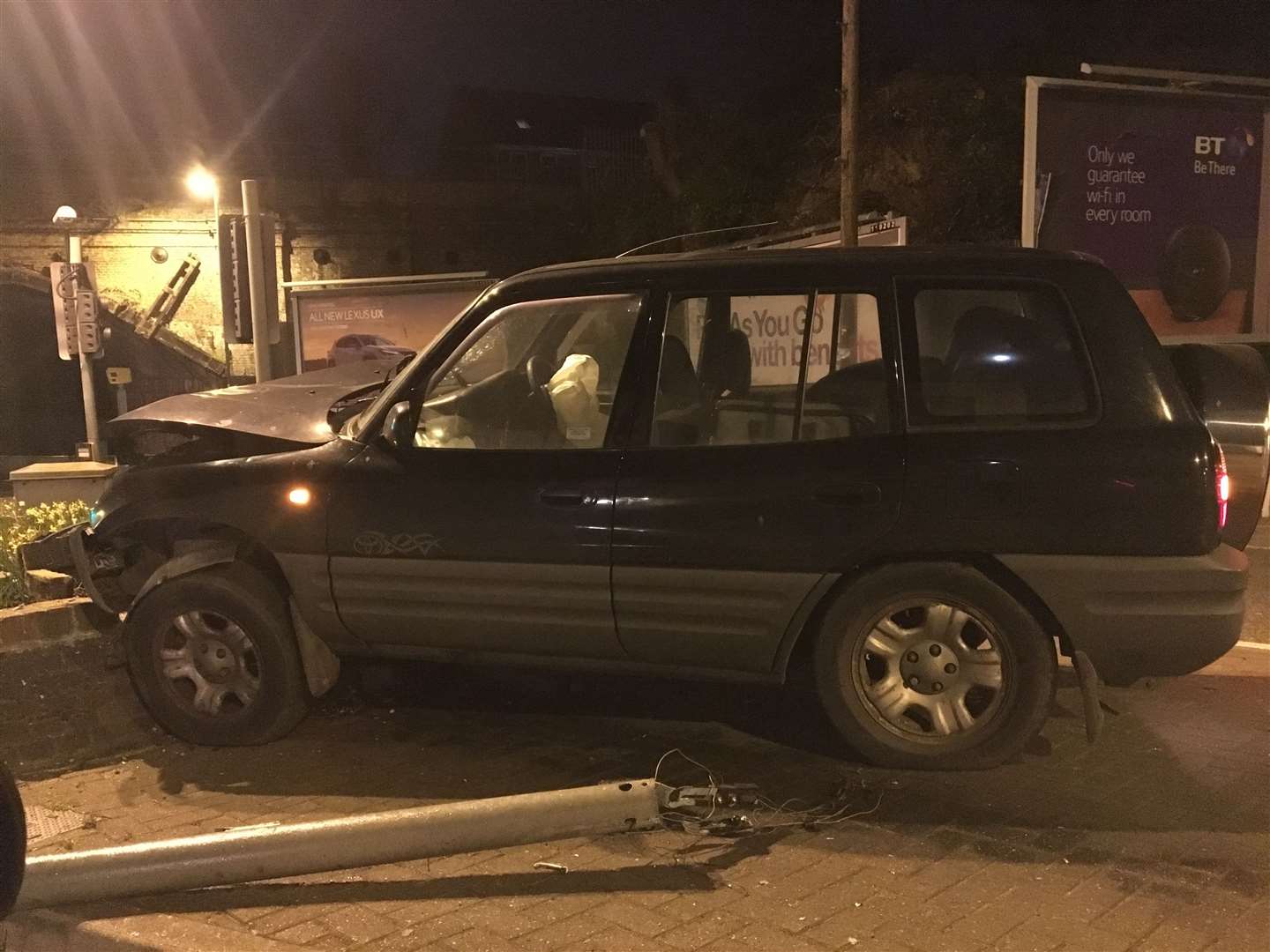 Police were called after a car crashed into a set of traffic lights on Chatham Hill (8022178)