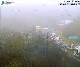 Traffic at Junction 5 of the M2