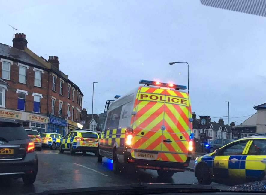 Various police vehicles are at the scene. Picture: Martyn Goodson