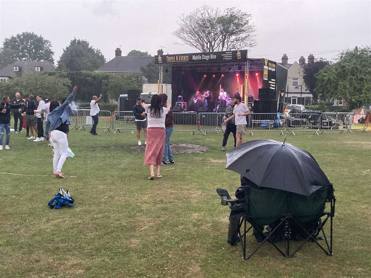 Rain almost stopped play at Sittingbourne's Party in the Park