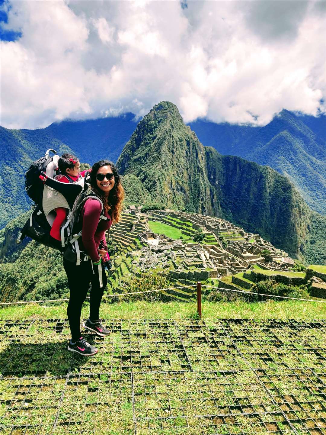 Shereen and her daughter in Peru at Machu Picchu