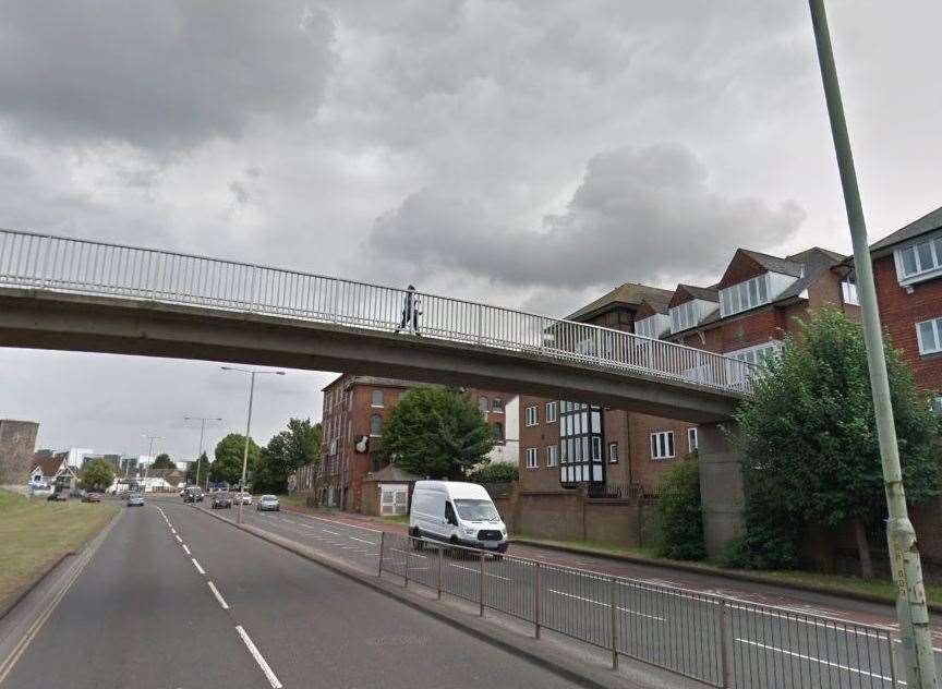 The incident is thought to have happened on the Canterbury East station bridge. Picture: Google Street View