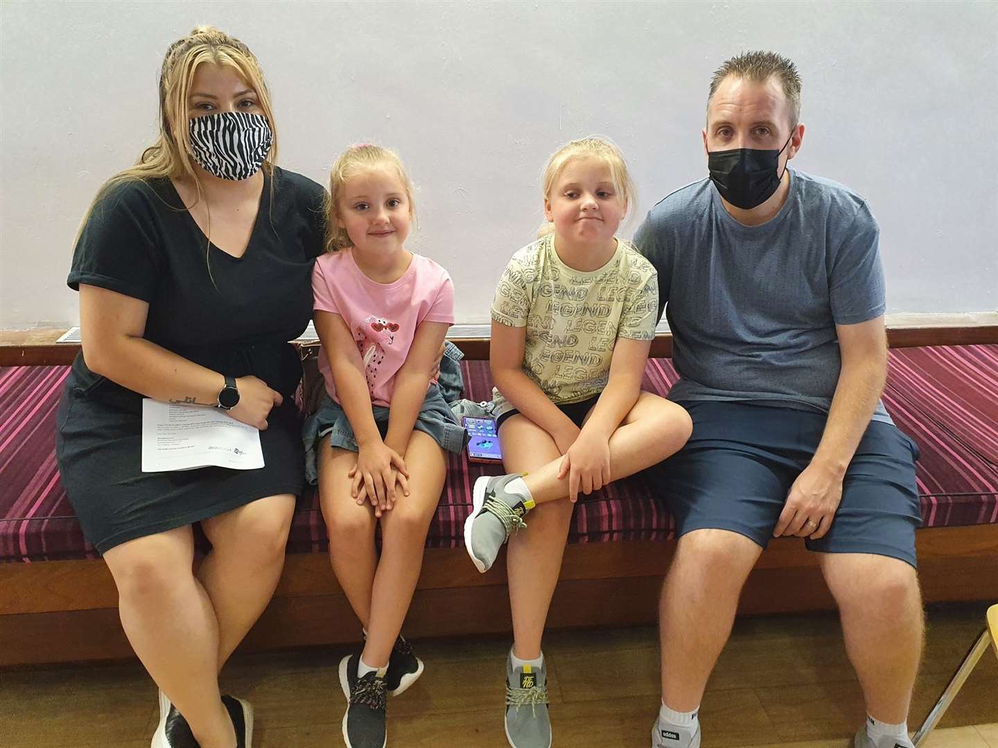 Lisa and Nigel Kay, from Gravesend, both key transport workers, with their daughters Lola and Daisy. Picture: Kent Community Health NHS Foundation Trust