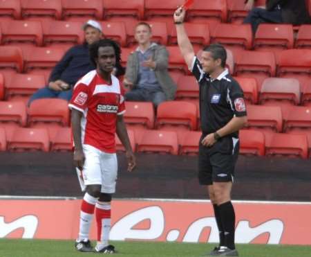 Kelly Youga is dismissed on the stroke of half-time. Picture: Matthew Reading