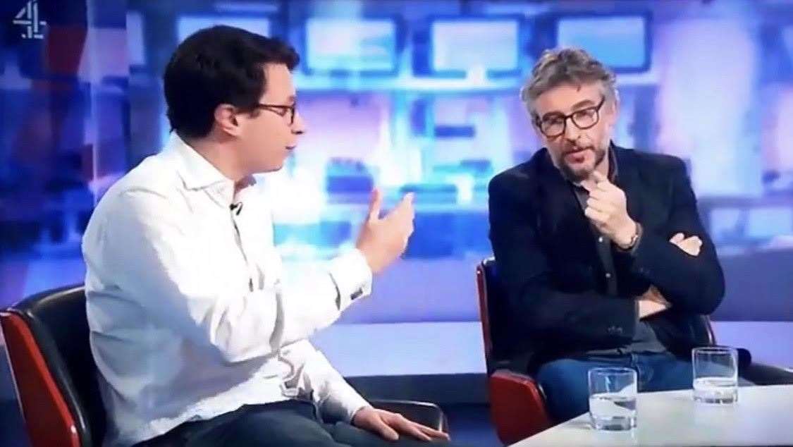 James Johnson with Steve Coogan on Channel 4 News