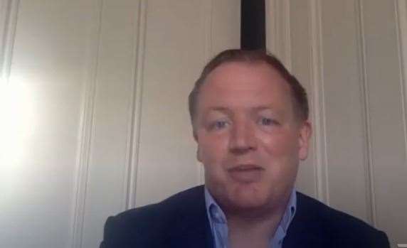 Damian Collins during the meeting. Picture: Youtube