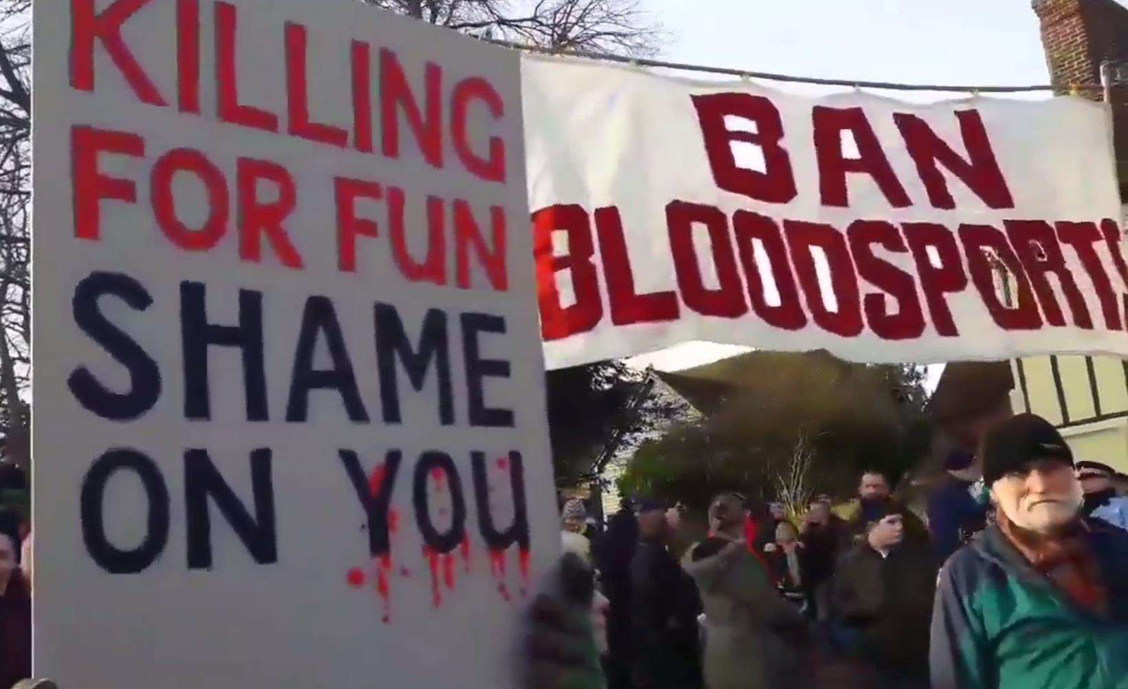 Protestors have claimed victory after fox hunters with no longer gather in the village square