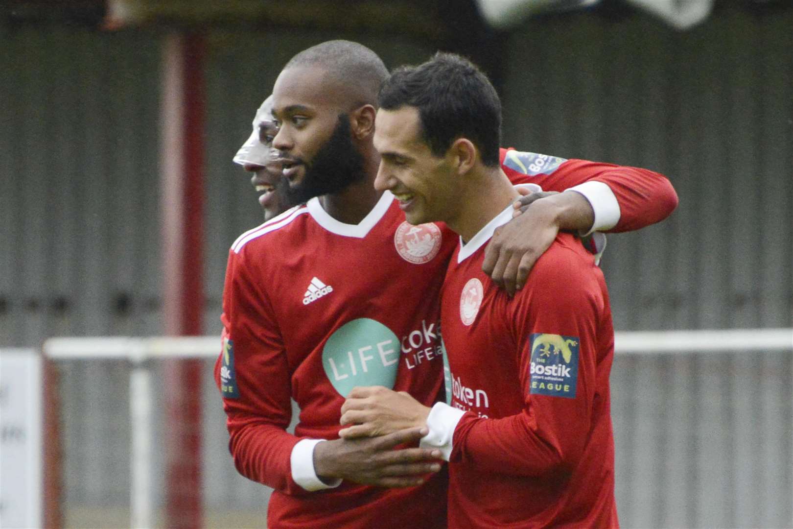 Jack Sammoutis is congratulated by Zak Ansah after scoring against VCD Athletic Picture: Paul Amos