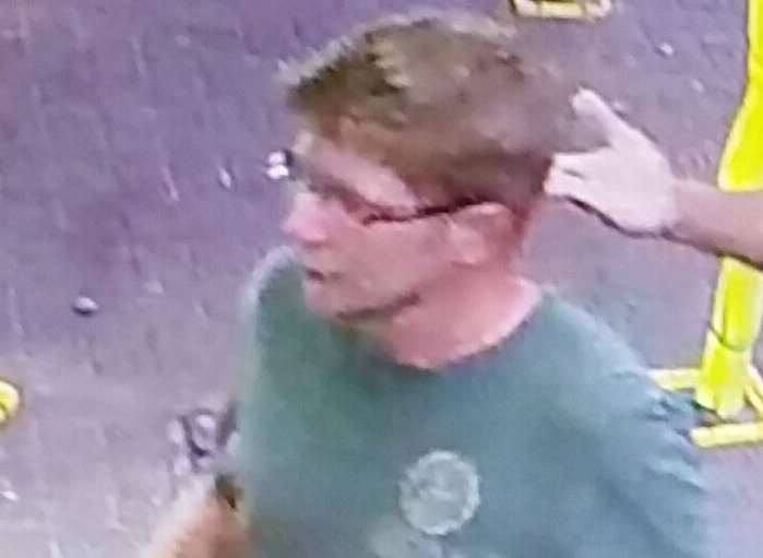CCTV has been released of a man police want to speak to in connection with a savage assault on a man in Week Street. Picture: Kent Police