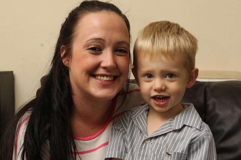 Alfie Rose, two, with Mum Ellen Ridley, is suffering from a rare kidney condition called Nephrotic Syndrome