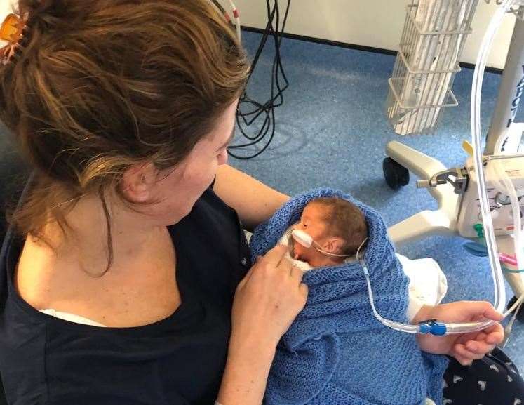 Mum and son were saved by the instincts of the hospital staff