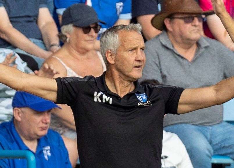 Interim Gillingham manager Keith Millen was sent off on Saturday Picture: @Julian_KPI