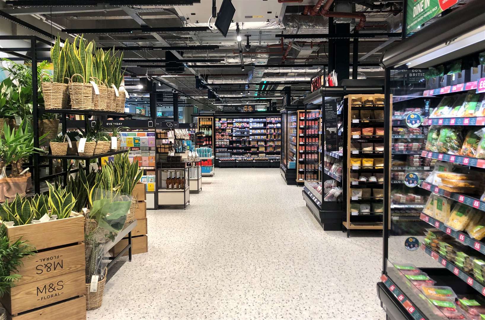 Interior shot of the M&S at Bluewater