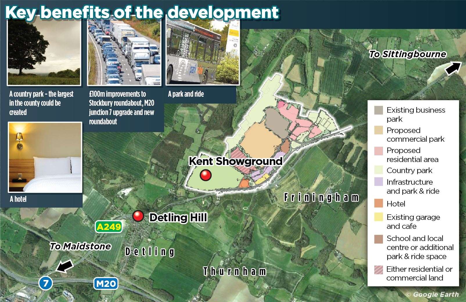 The site of the proposed Binbury Park garden village, near Detling