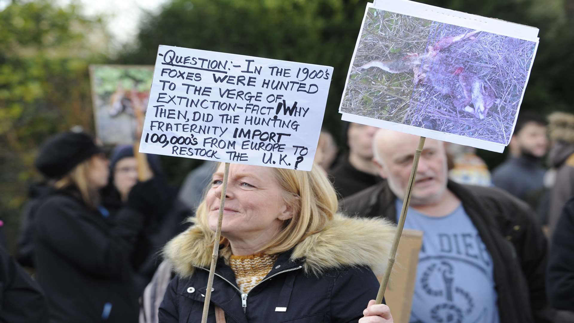 Anti-fox hunting protesters