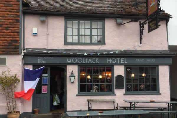 A flag has also been raised outside The Woolpack pub