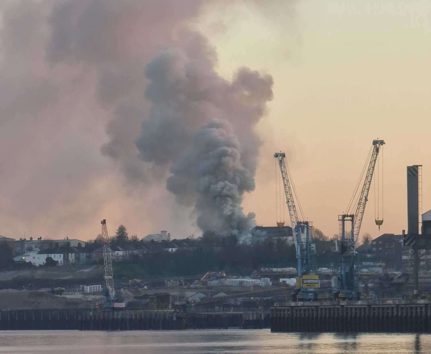 Smoke could be seen across Gravesend. Picture: Aaron Hammond