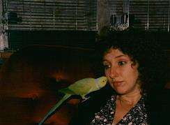 Julie with Beaky in 1988
