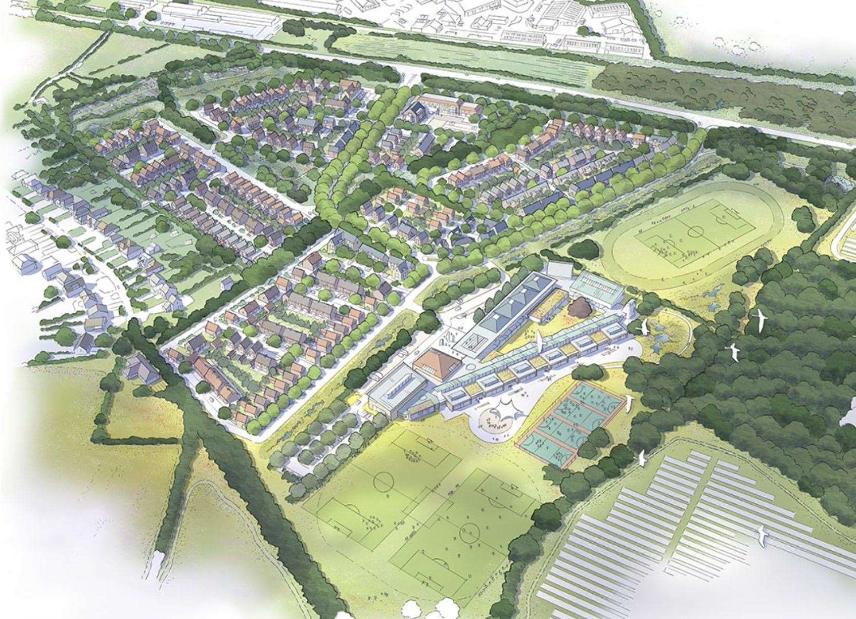 Plans are also in for 300 homes and a school on land at Bodkin Farm, Chestfield, further along the Old Thanet Way. Pic: Parker Strategic Land