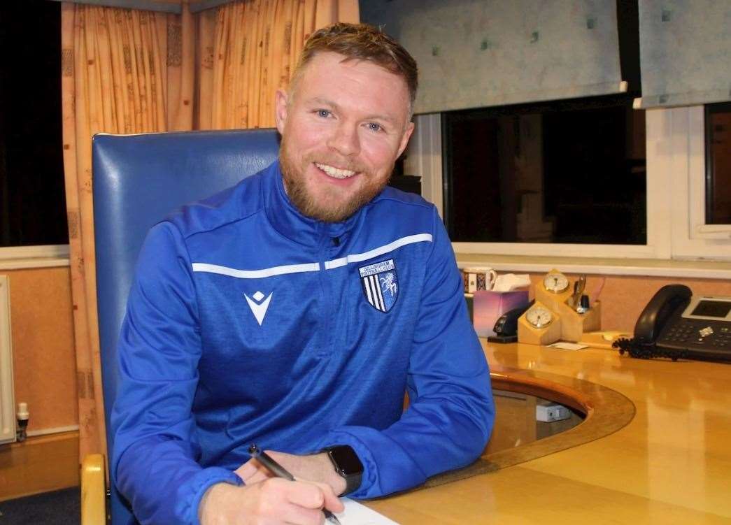 Aiden O'Brien joined Gillingham on January transfer deadline day from Shrewsbury Picture: @TheGillsFC