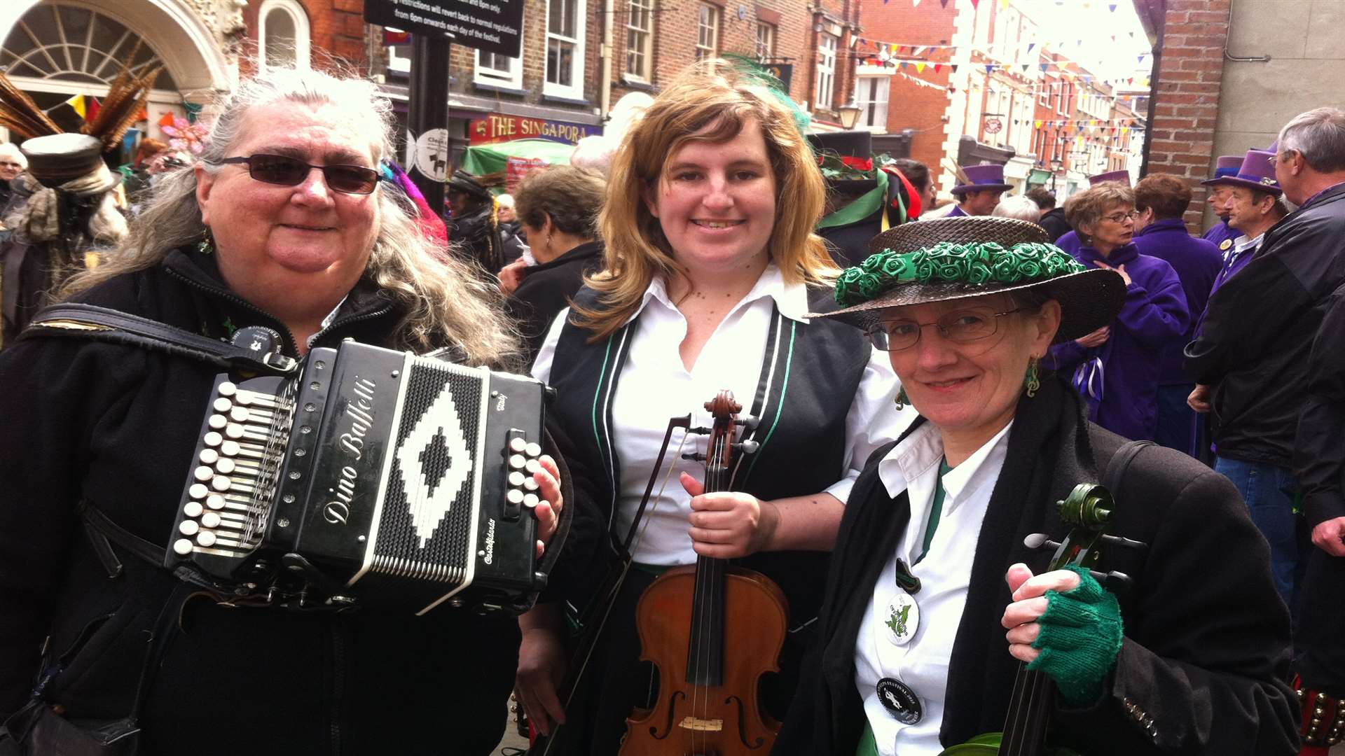 Sue White, Penny Roberts and Heather Nunn at the Sweeps Festival