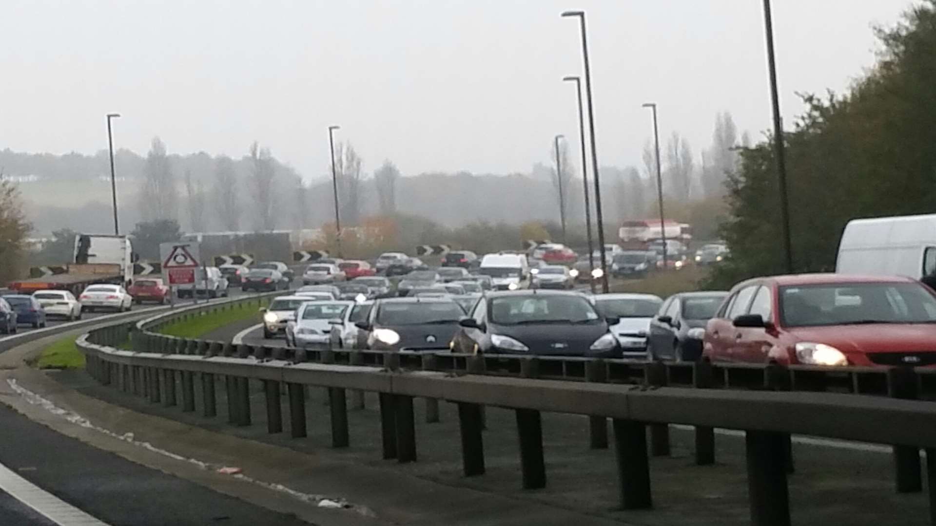 Delays built up on the A2 and M2 after the works overran this morning