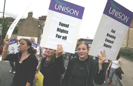 Protestors make their feelings known. Picture: RICHARD EATON