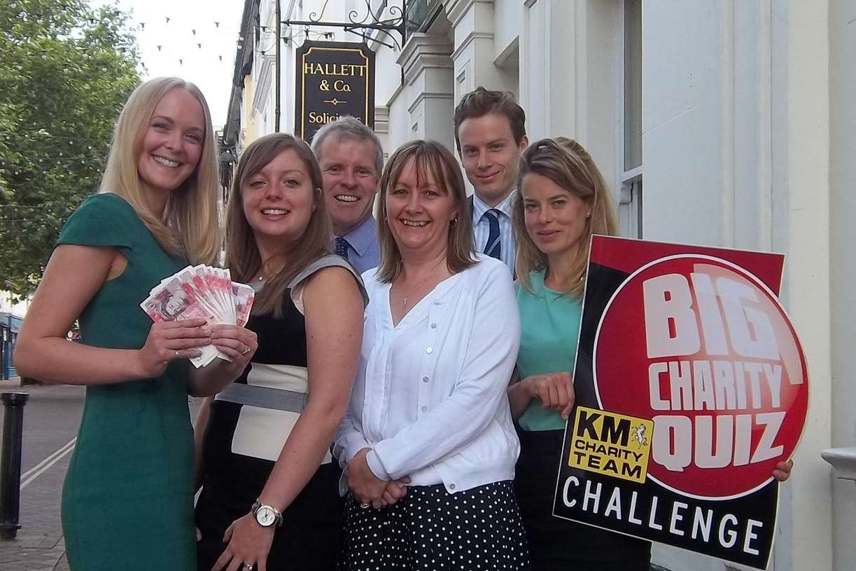 Team captain Alice Ball (left) and colleagues from Hallett & Co who are taking part in the KM Ashford Big Charity Quiz on Friday, October 10. The company is also sponsoring the event