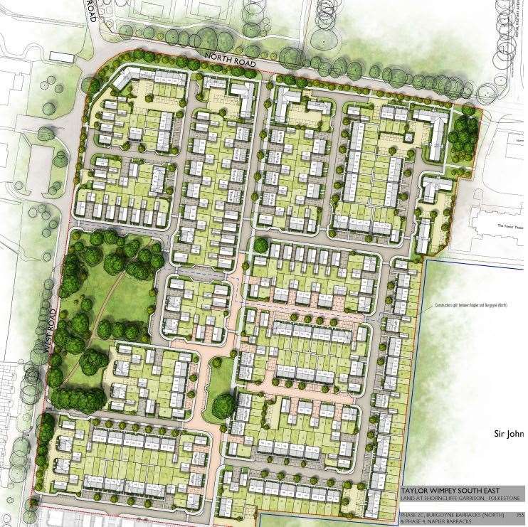 The Burgoyne and Napier Barracks homes plan. Credit: Taylor Wimpey (10910782)