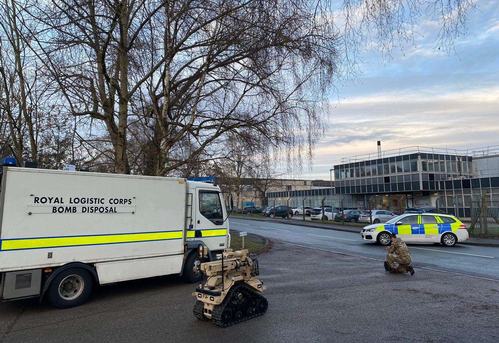 Bomb squad soldiers and police were called to the factory in Wrexham. Picture: Regiment Royal Logistics Corps/MoD