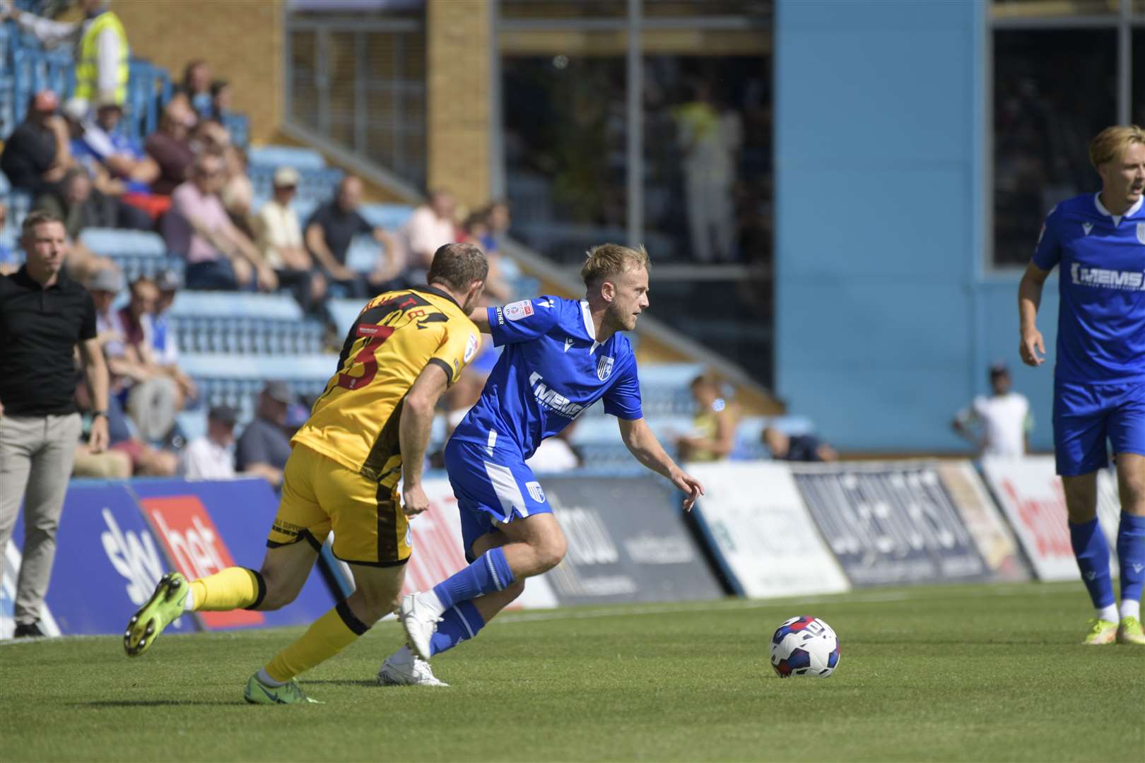 Ben Reeves on the ball for Gillingham Picture: Barry Goodwin